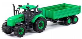  Игрушечный трактор Wader-Polesie With Trailer 91260, зеленый цв.