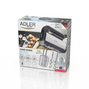 Rokas mikseris Adler Hand Mixer AD 4225, melns krās./nerūsējošā tērauda krās.