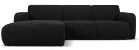 Kampinė sofa Micadoni Home Molino Boucle, juoda sp., kairinė, 250 x 170 cm x 72 cm