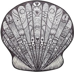 Vannas istabas paklājs Foutastic Maris 359CHL4294, balta krās./melna krās., 100 cm x 100 cm, Ø 100 cm