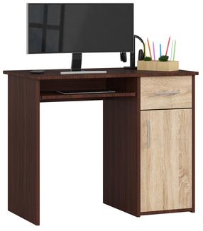 Rašomasis stalas su stalčiais Akord Pin, 90 cm x 50 cm, 74 cm, sonoma ąžuolo sp./wenge sp.