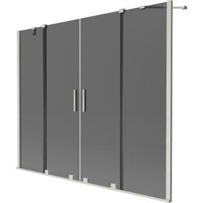 Dušo sienelė Mexen Velar Duo, 190 cm x 150 cm, grafito sp./matinio nikelio sp./grūdintas