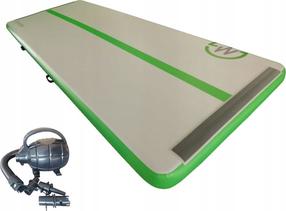 Pripučiamas gimnastikos kilimėlis Master Airtrack Master, žalia sp./pilka sp., 400 cm x 150 cm x 20 cm