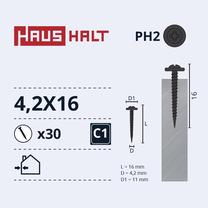 Savisriegis Haushalt, 4.2 mm x 16 mm, 30 vnt.