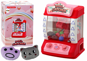 Interaktīva rotaļlieta, rotaļlietu balvu ķeršanas mašīna Lean Toys Doll Catcher, 20 cm, rozā krās.