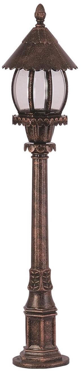 Pastatomas lauko šviestuvas Opviq BSU-68184-BKR-B, 60W, E27, IP65, bronzos sp./ruda sp., 20 cm x 100 cm
