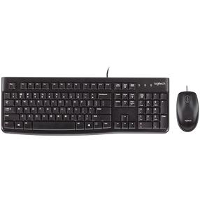 Laidinis klaviatūros ir pelės komplektas Logitech Desktop DESKTOP MK120, EN, juoda sp.