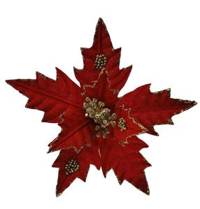 Искусственный цветок, пуансеттия Christmas Touch, красный цв., 12 см