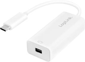 Vads Logilink USB-C, Mini Displayport, 0.15 m, balta krās.