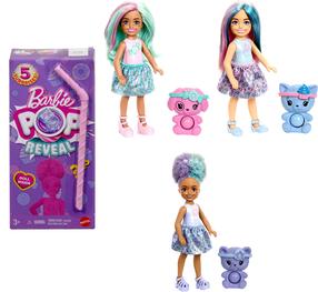 Lėlė su priedais Mattel Barbie Chelsea Pop Reveal Treat JFY01, 12 cm, (spalva/dizainas parenkami atsitiktine tvarka)