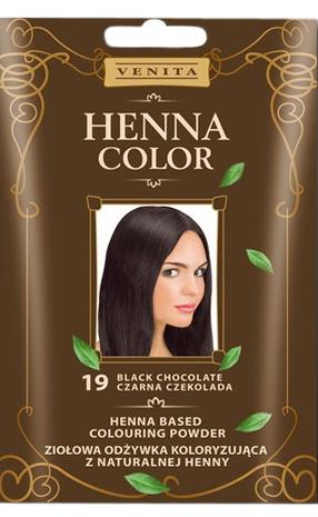 Krāsainais pūderis Venita Henna Color, black chocolate krās., Black Chocolate 19, 25 ml