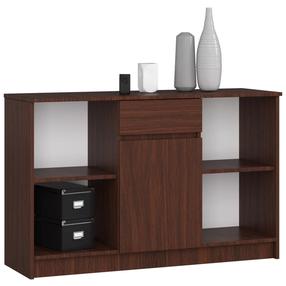 Komoda Akord Furniture Factory B17, bordo sp./wenge sp., 77 cm x 40 cm x 120 cm