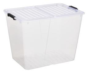 Uzglabāšanas kaste ar vāku Plast Team, 65 l, caurspīdīga krās., 56.7 x 39.6 x 41.7 cm