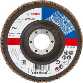 Slīpēšanas disks Bosch X431, 115 mm x 22.23 mm