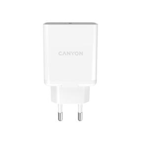 Telefona lādētājs Canyon H-20, USB Type C, balta krās., 20 W