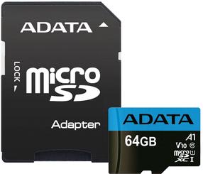 Atmiņas karte Adata Micro SDHC C10 Premier Adata, 64 GB, 85 Mb/s - 25 Mb/s