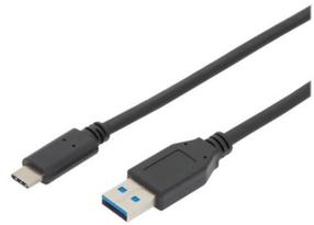 Kabelis Digitus AK-300146-010-S USB Type-C, USB Type C, 1 m, melna krās.