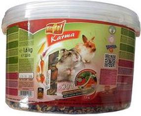 Barība grauzējiem Vitapol 2 in 1, trušiem/kāmjiem, 1.6 kg