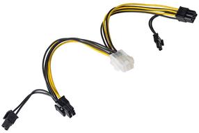 Laidas Akyga PCIe 6-pin - PCIe 8-pin x2 AK-CA-55 PCI Express 6-pin female, PCI Express 6+2-Pin x 2, 0.15 m