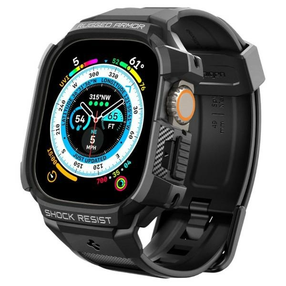 Aizsargrāmis Spigen, Rugged Armor Pro Apple Watch Ultra 49mm, melna krās.