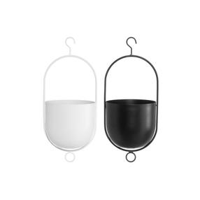 Karināmais puķu pods 4Living 645692, dzelzs, Ø 15.5 cm, balta krās./melna krās.