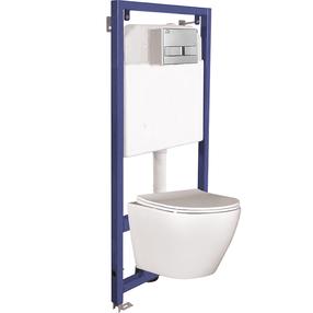 Pakabinamojo unitazo komplektas įleistinis potinkinis Laveo Akan Desna, 10 - 17.5 cm x 52.5 cm