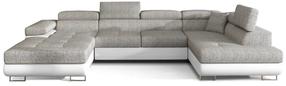 Stūra dīvāns Rodrigo Berlin 01, Soft 17, balta krās./pelēka krās., labais, 202 x 345 cm x 90 cm