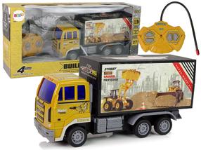 Radiovadāms kravas auto Lean Toys Builders 11042, 1:24, melna krās./dzeltena krās.