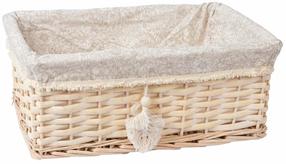 Krepšelis Home4you Willi Tassel 61033, medvilnė/gluosnis, 43 cm x 30 cm, rusva sp.