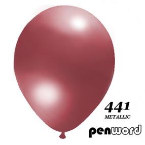 Balionas apvalus Lastva Metalic Penword, raudona sp., 100 vnt.