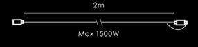 Garlandi pikendaja SC-PLRS-2M-240V - Black, 2000 mm