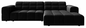 Kampinė sofa Cosmopolitan Design Chicago Venus 2923, juoda sp., dešininė, 167 x 234 cm x 78 cm