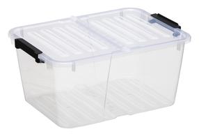 Daiktadėžė su dangčiu Plast Team, 15 l, skaidri sp., 39.4 x 29.5 x 18.5 cm