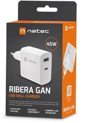 Telefoni laadija Natec NUC-2142, 1 x USB Type C, valge v., 45 W