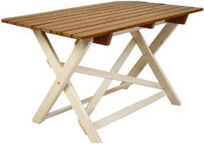 Dārza galds Skandia, brūna krās./balta krās., 109 cm x 66.5 cm x 650 cm