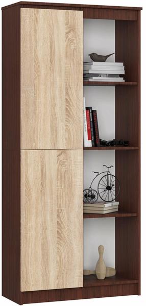 Biuro spinta Akord Furniture Factory R80, ąžuolo sp./bordo sp., 180 cm x 35 cm x 80 cm