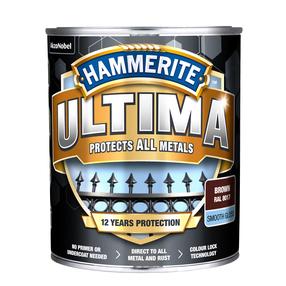 Emaliniai dažai, metalo konkstrukcijoms, apsaugant nuo korozijos Hammerite Ultima Smooth, blizgus, 0.7 l, ruda sp.