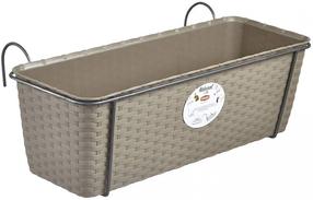 Gėlių vazonas Natural 6475853, plastikinis, 50 cm x 18 cm, Ø 50 cm, pilka sp.