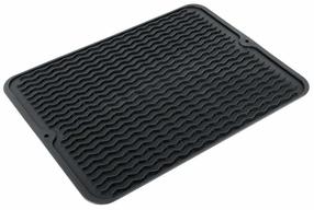Сушилка для посуды Vilde, 40 см x 30 см x 0.5 см, силикон, черный цв.