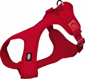 Petnešos šunims Trixie Comfort Soft, raudona sp., 300 - 450 mm x 15 mm, XS/S