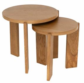 Kavos staliukų komplektas Homla Tabula, rudas, 40 - 50 cm x 50 cm x 40 - 45 cm, 2 vnt.