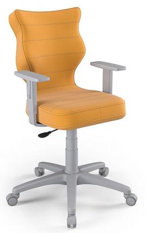 Vaikiška darbo kėdė Duo VT35 Size 5, 40 x 40 x 86 - 99 cm, geltona sp./pilka sp.