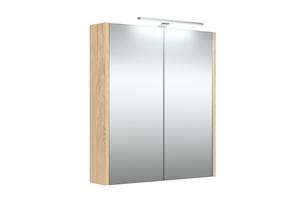 Pakabinama vonios spintelė su veidrodžiu RB Bathroom Pure, rusva sp., 12 cm x 58.2 cm x 65 cm