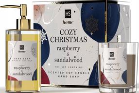 Muilas, rinkinys su glicerinu HiSkin Cozy Christmas, sandalmedis/avietė, 2 vnt.