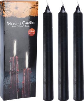 Свеча, свеча-вкладыш в лампаду Halloween blood, 4 час, 3 шт., черный цв.