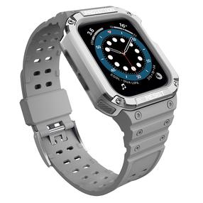 Siksniņa Hurtel, Protect Strap Band With Case Apple Watch 41/40/38mm, pelēka krās.