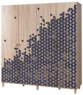 Skapis Kalune Design IMAJ-123, zila krās./sonoma ozola krās., 180 cm x 52 cm x 192 cm