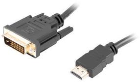 Laidas Lanberg HDMI 19 pin male, DVI-D, 3 m, juoda sp.