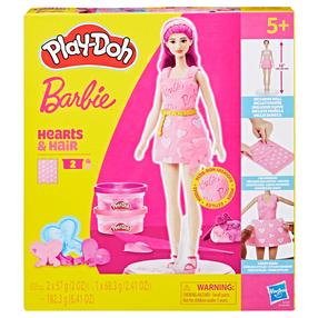 Набор пластилина, c аксессуарами Hasbro Play-Doh Barbie Hearts And Hair, многоцветный