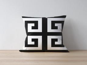 Dekoratyvinės pagalvėlės užvalkalas Mioli Decor a1112, balta sp./juoda sp., 43 cm x 43 cm